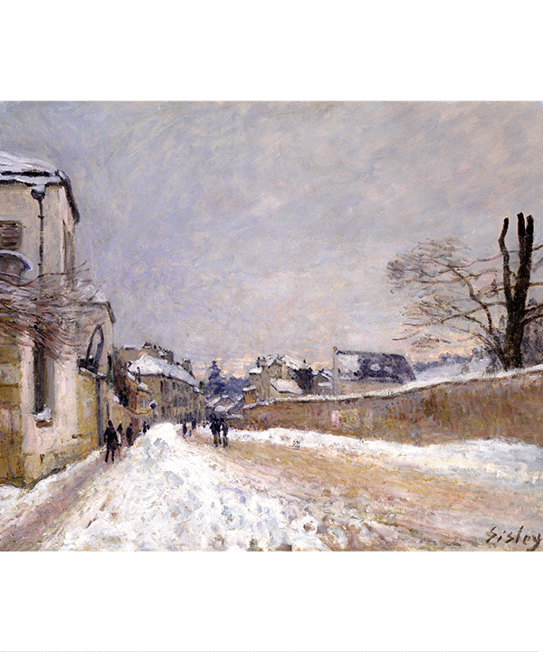 Snowy Impressionist Street Scene