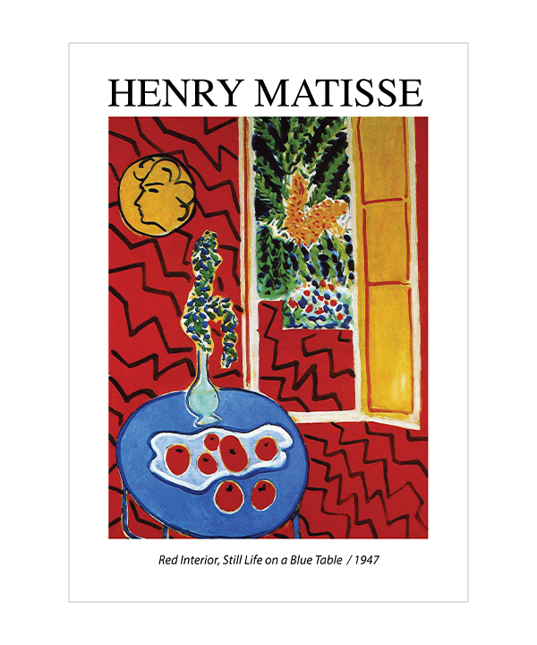 Red Interior Place Blue Table Still Life